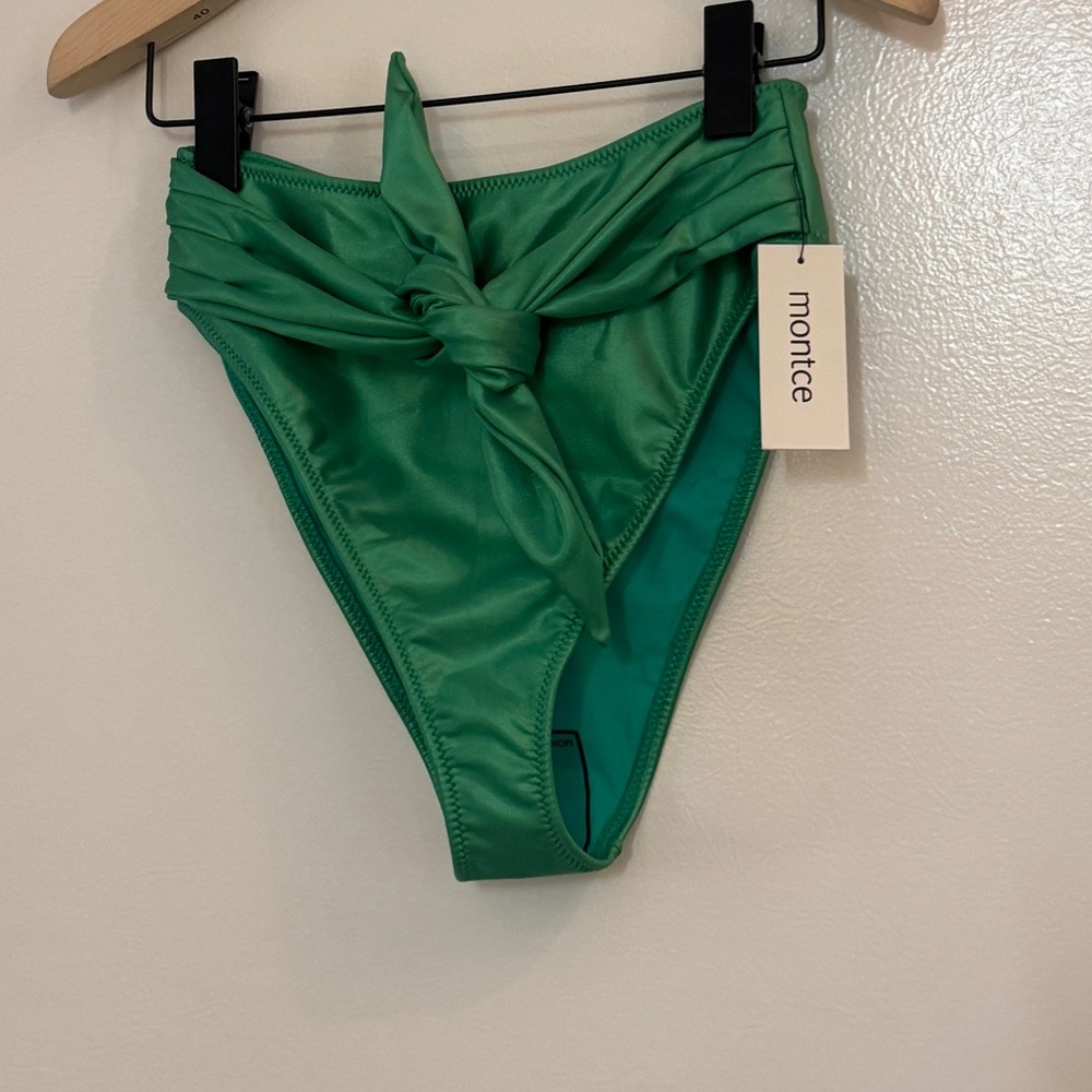 Montce Emerald Shimmer Tie-Up Bikini Bottom